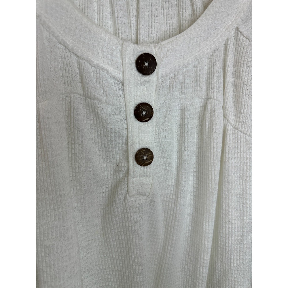 Free People We The Free Must Have Henley Tunic Oversized White Top Small - Picture 6 of 10